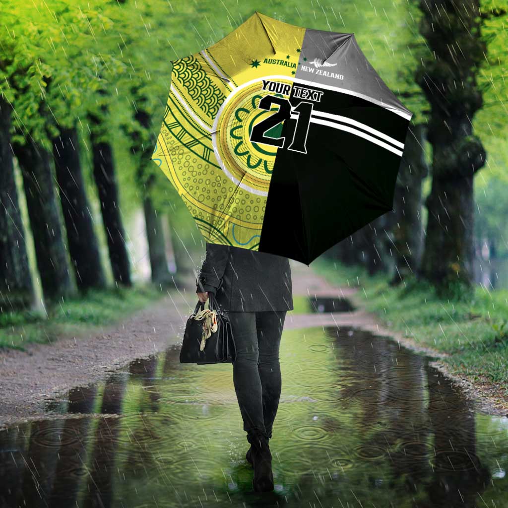 Custom Cricket AUNZ Spirit Umbrella Aussie New Zealand Retro Edition - Polynesian Pride