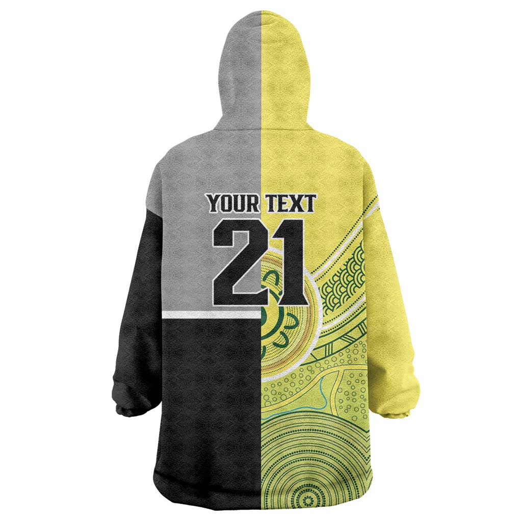 Custom Cricket AUNZ Spirit Wearable Blanket Hoodie Aussie New Zealand Retro Edition - Polynesian Pride