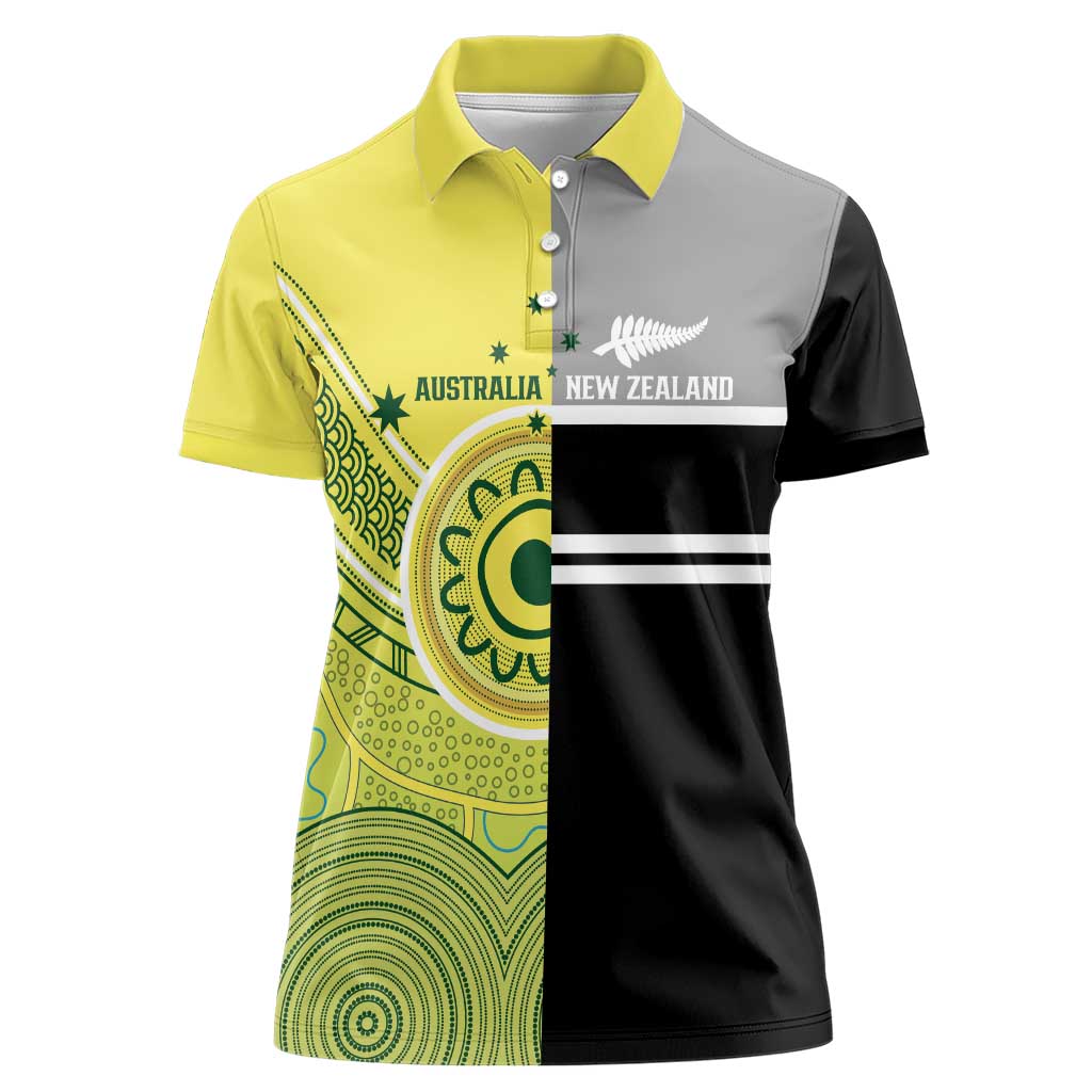 Custom Cricket AUNZ Spirit Women Polo Shirt Aussie New Zealand Retro Edition - Polynesian Pride