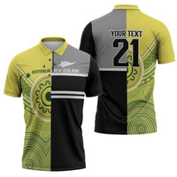 Custom Cricket AUNZ Spirit Zipper Polo Shirt Aussie New Zealand Retro Edition - Polynesian Pride