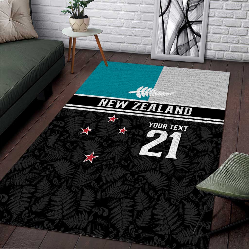 Custom NZ Cricket Pride Area Rug Silver Fern Fan Supporter Apparel - Polynesian Pride