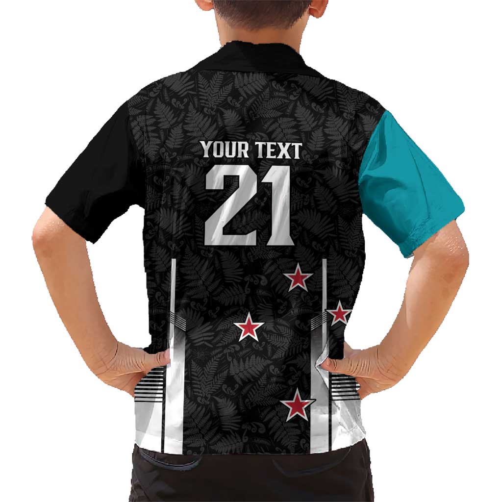 Custom NZ Cricket Pride Kid Hawaiian Shirt Silver Fern Fan Supporter Apparel - Polynesian Pride