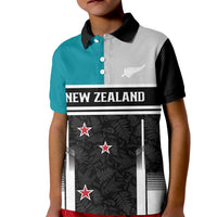 Custom NZ Cricket Pride Kid Polo Shirt Silver Fern Fan Supporter Apparel - Polynesian Pride