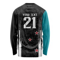Custom NZ Cricket Pride Long Sleeve Shirt Silver Fern Fan Supporter Apparel - Polynesian Pride