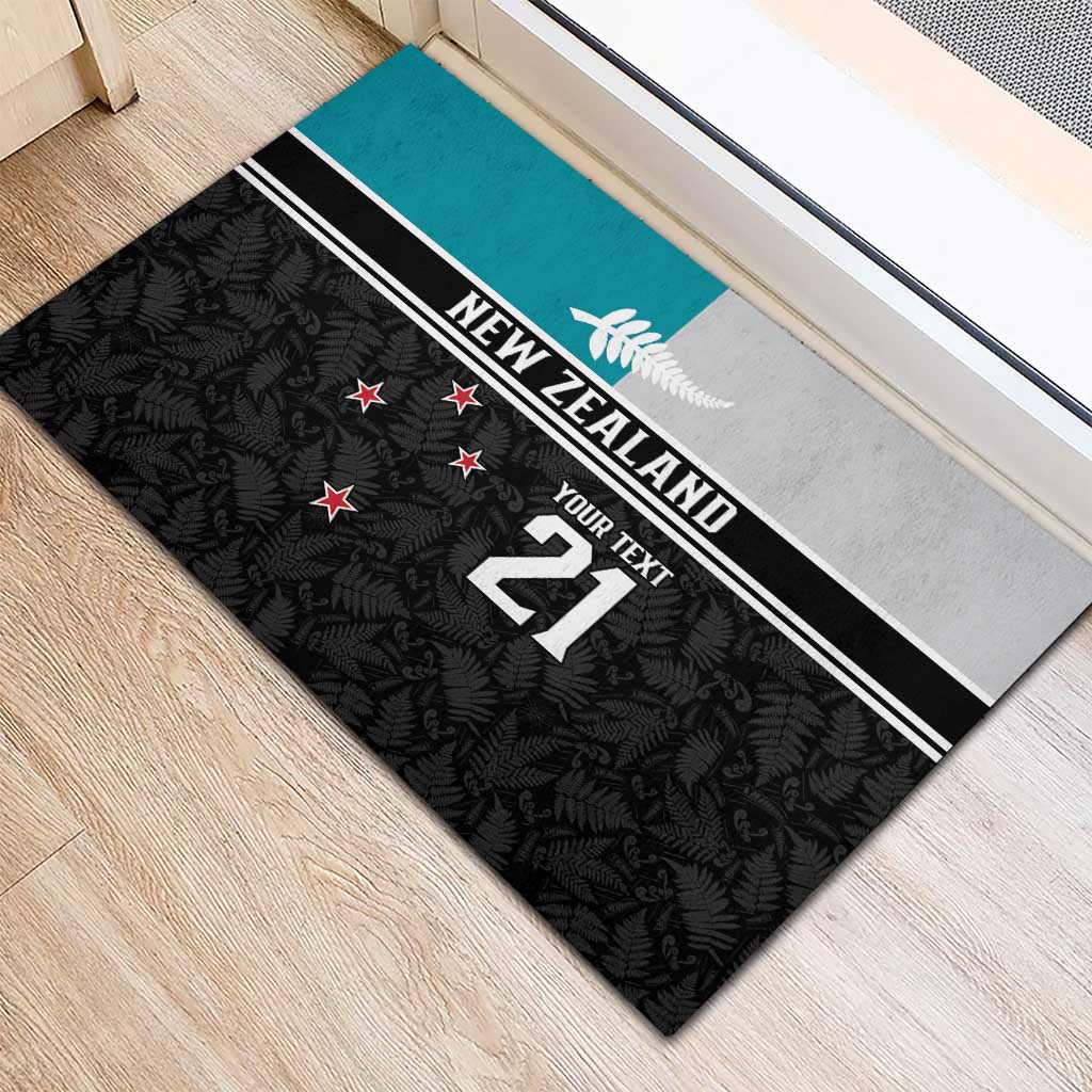Custom NZ Cricket Pride Rubber Doormat Silver Fern Fan Supporter Apparel - Polynesian Pride