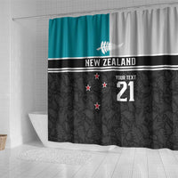 Custom NZ Cricket Pride Shower Curtain Silver Fern Fan Supporter Apparel - Polynesian Pride