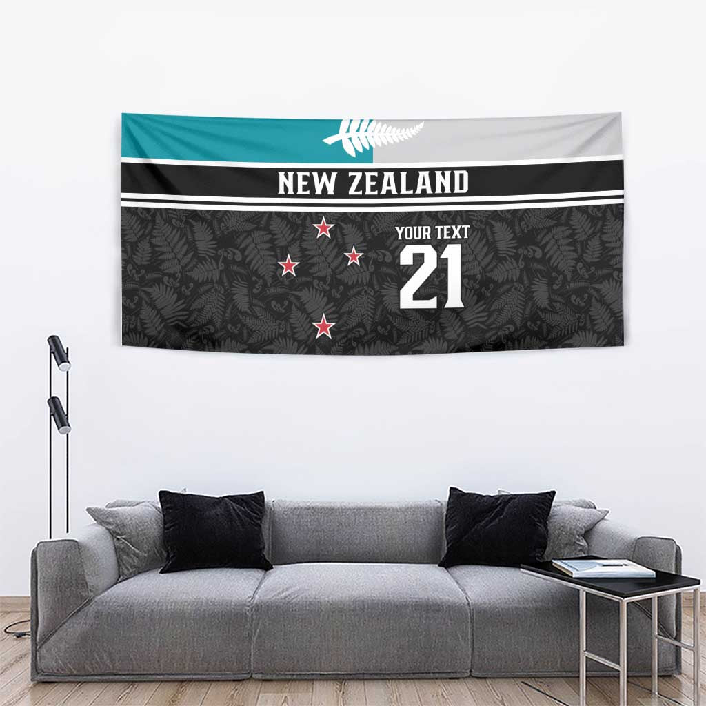 Custom NZ Cricket Pride Tapestry Silver Fern Fan Supporter Apparel - Polynesian Pride