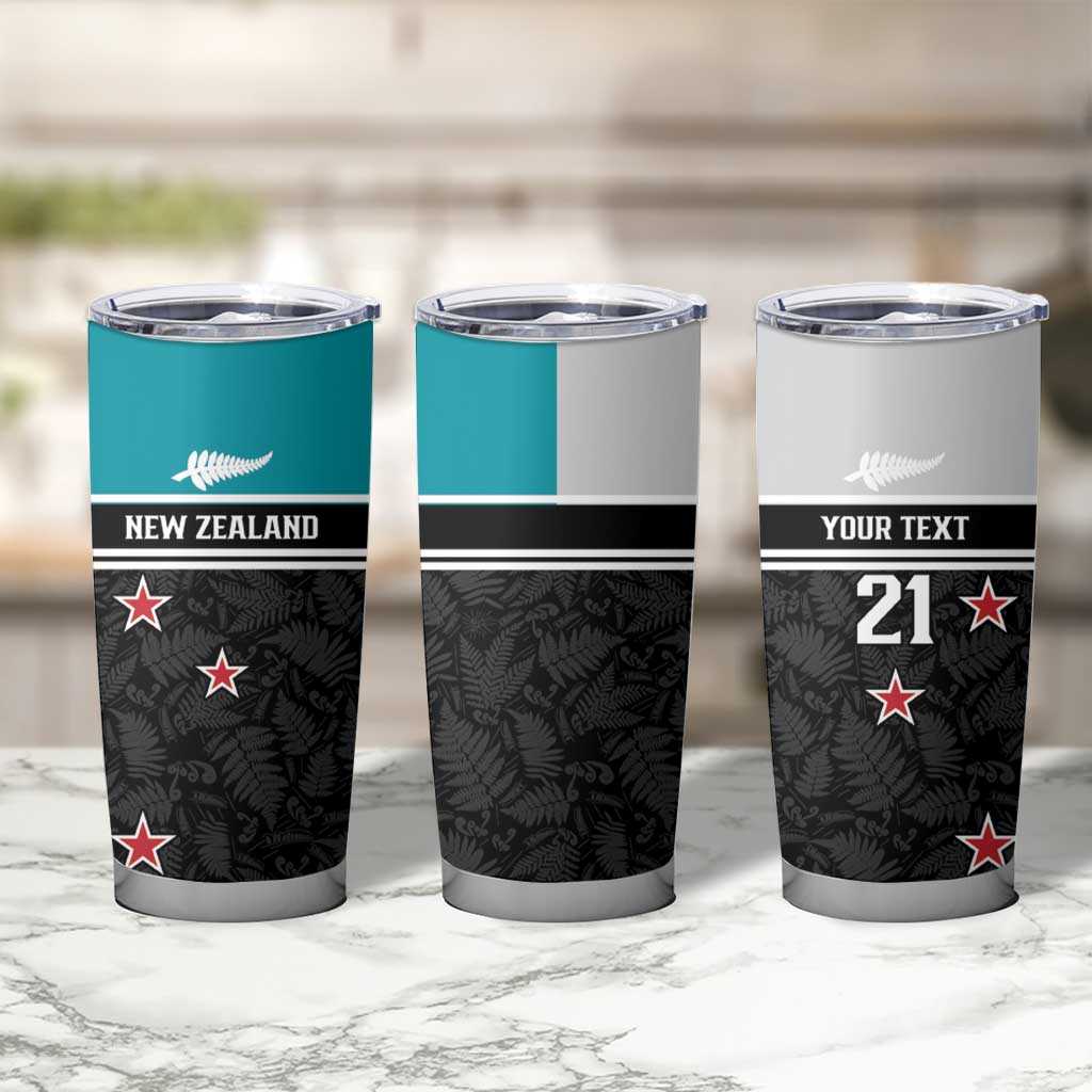 Custom NZ Cricket Pride Tumbler Cup Silver Fern Fan Supporter Apparel - Polynesian Pride