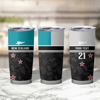 Custom NZ Cricket Pride Tumbler Cup Silver Fern Fan Supporter Apparel - Polynesian Pride