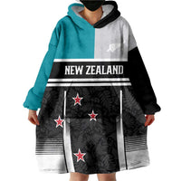 Custom NZ Cricket Pride Wearable Blanket Hoodie Silver Fern Fan Supporter Apparel - Polynesian Pride