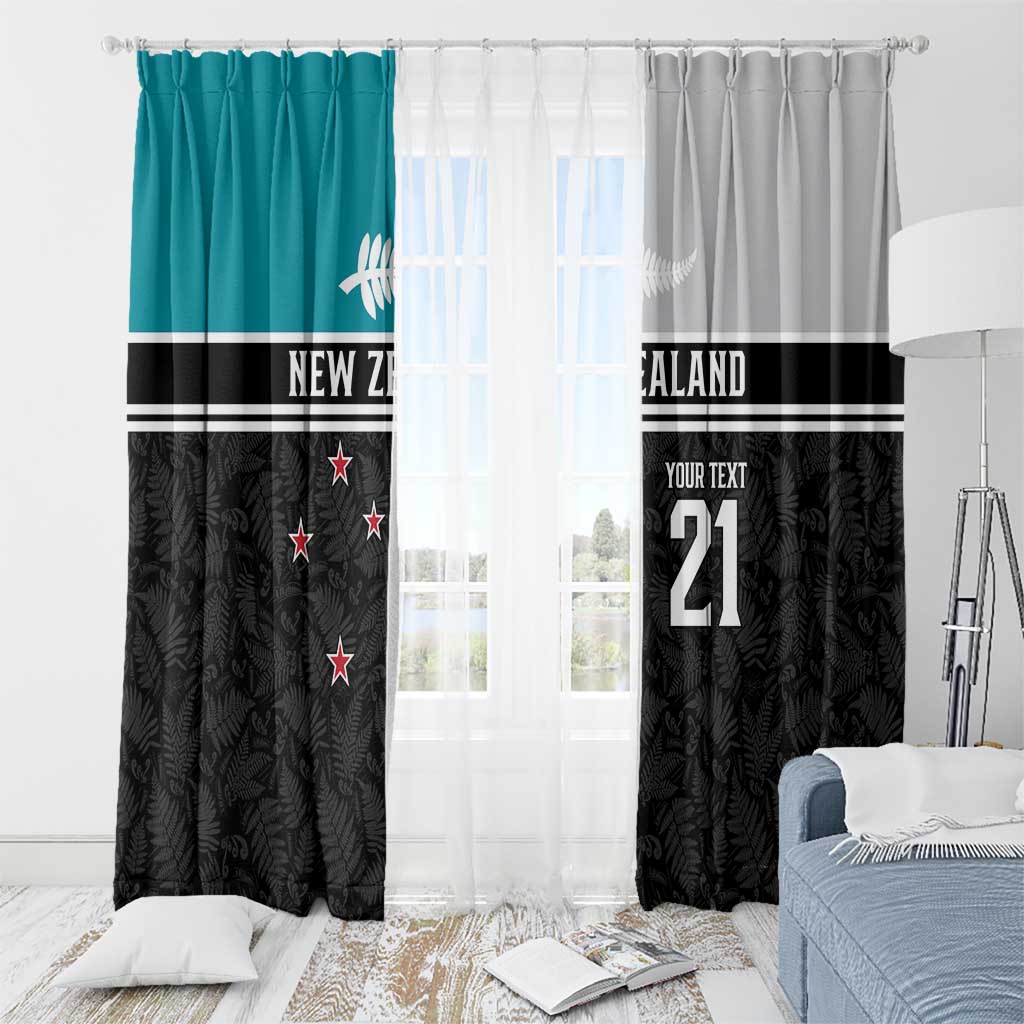 Custom NZ Cricket Pride Window Curtain Silver Fern Fan Supporter Apparel - Polynesian Pride