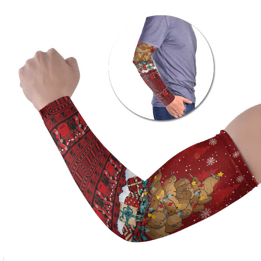 Funny Kiwi Bird Xmas Tree Arm Sleeves New Zealand Tribal Christmas Spirit - Polynesian Pride