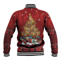 Funny Kiwi Bird Xmas Tree Baseball Jacket New Zealand Tribal Christmas Spirit - Polynesian Pride