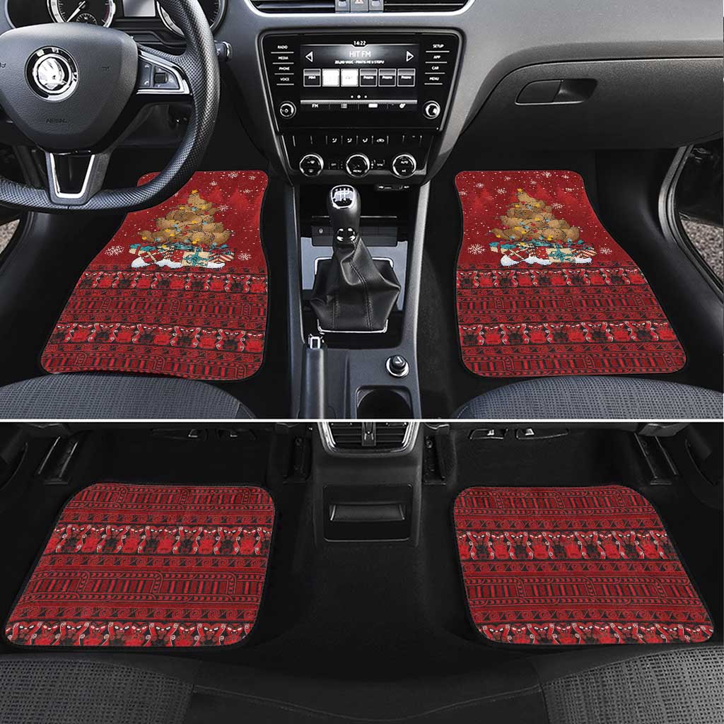 Funny Kiwi Bird Xmas Tree Car Mats New Zealand Tribal Christmas Spirit - Polynesian Pride