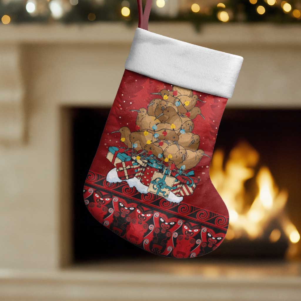 Funny Kiwi Bird Xmas Tree Christmas Stocking New Zealand Tribal Christmas Spirit - Polynesian Pride