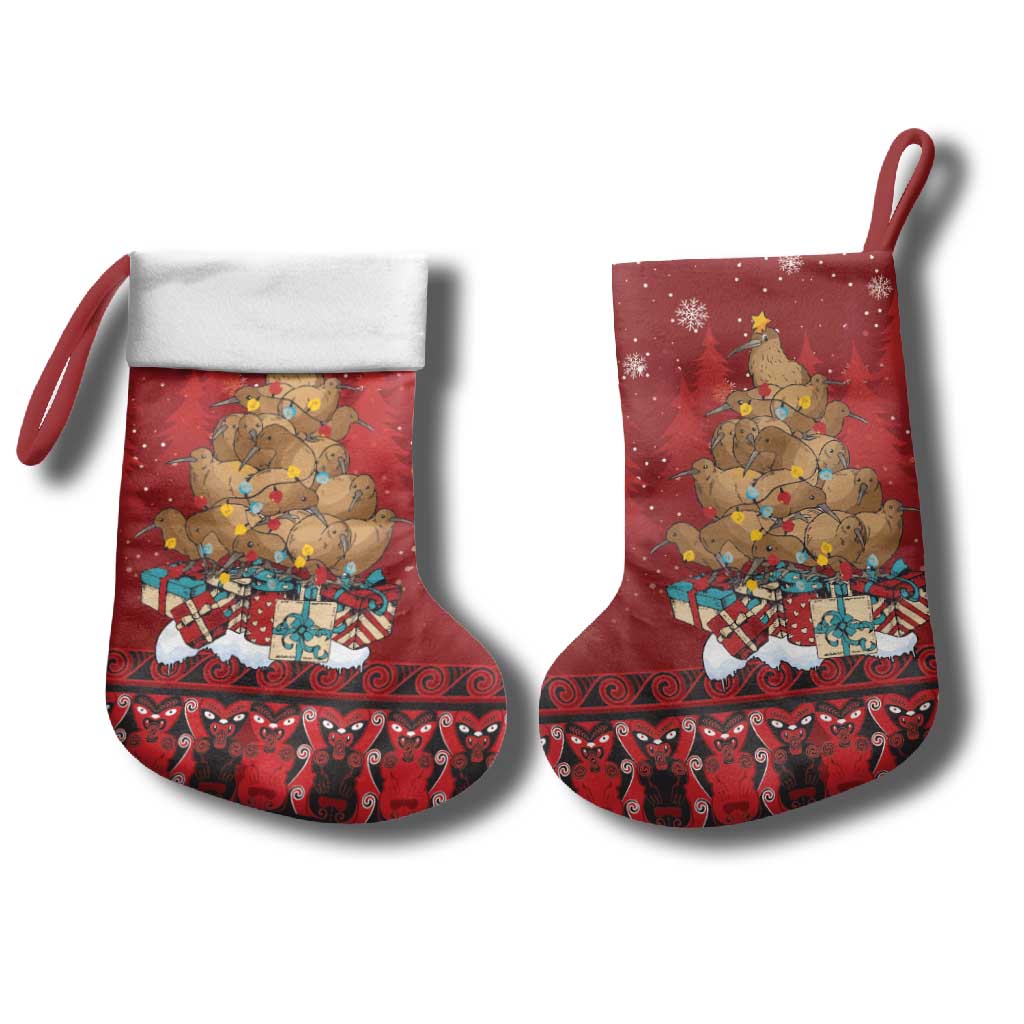 Funny Kiwi Bird Xmas Tree Christmas Stocking New Zealand Tribal Christmas Spirit - Polynesian Pride