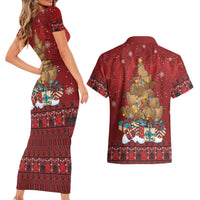 Funny Kiwi Bird Xmas Tree Couples Matching Short Sleeve Bodycon Dress and Hawaiian Shirt New Zealand Tribal Christmas Spirit LT9 - Polynesian Pride