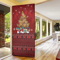 Funny Kiwi Bird Xmas Tree Door Cover New Zealand Tribal Christmas Spirit - Polynesian Pride