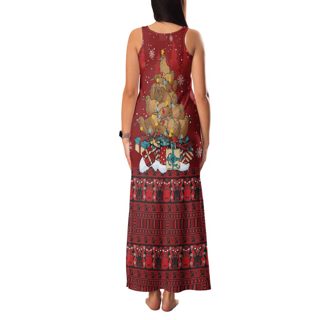 Funny Kiwi Bird Xmas Tree Family Matching Tank Maxi Dress and Hawaiian Shirt New Zealand Tribal Christmas Spirit - Polynesian Pride