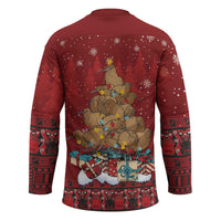 Funny Kiwi Bird Xmas Tree Hockey Jersey New Zealand Tribal Christmas Spirit - Polynesian Pride