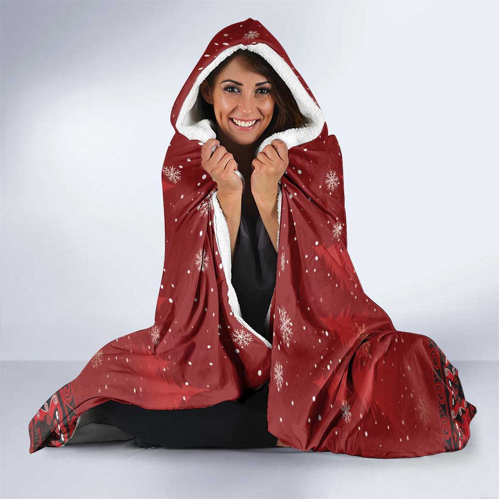 Funny Kiwi Bird Xmas Tree Hooded Blanket New Zealand Tribal Christmas Spirit - Polynesian Pride