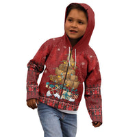 Funny Kiwi Bird Xmas Tree Kid Hoodie New Zealand Tribal Christmas Spirit - Polynesian Pride