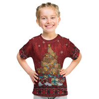 Funny Kiwi Bird Xmas Tree Kid T Shirt New Zealand Tribal Christmas Spirit - Polynesian Pride