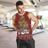 Funny Kiwi Bird Xmas Tree Men Tank Top New Zealand Tribal Christmas Spirit - Polynesian Pride
