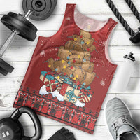 Funny Kiwi Bird Xmas Tree Men Tank Top New Zealand Tribal Christmas Spirit - Polynesian Pride
