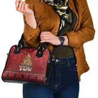 Funny Kiwi Bird Xmas Tree Shoulder Handbag New Zealand Tribal Christmas Spirit - Polynesian Pride