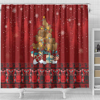 Funny Kiwi Bird Xmas Tree Shower Curtain New Zealand Tribal Christmas Spirit - Polynesian Pride