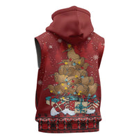 Funny Kiwi Bird Xmas Tree Sleeveless Hoodie New Zealand Tribal Christmas Spirit - Polynesian Pride