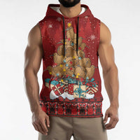 Funny Kiwi Bird Xmas Tree Sleeveless Hoodie New Zealand Tribal Christmas Spirit - Polynesian Pride
