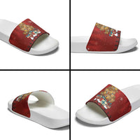 Funny Kiwi Bird Xmas Tree Slide Sandals New Zealand Tribal Christmas Spirit - Polynesian Pride