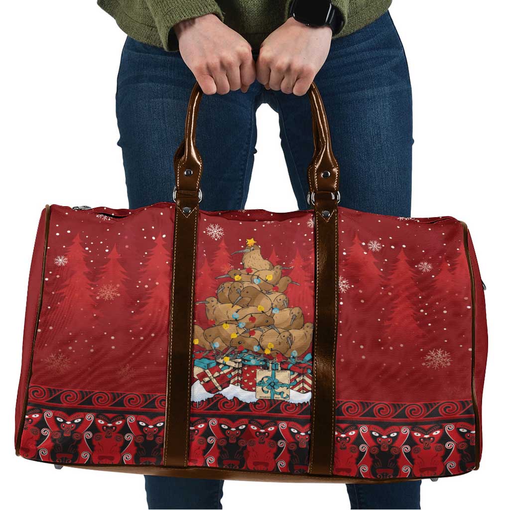 Funny Kiwi Bird Xmas Tree Travel Bag New Zealand Tribal Christmas Spirit - Polynesian Pride