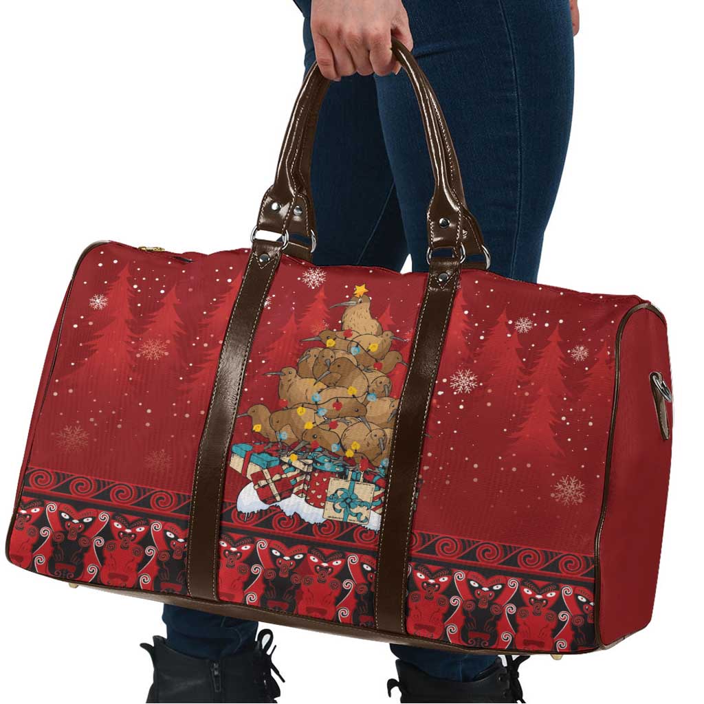 Funny Kiwi Bird Xmas Tree Travel Bag New Zealand Tribal Christmas Spirit - Polynesian Pride