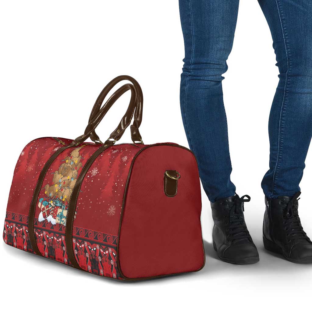 Funny Kiwi Bird Xmas Tree Travel Bag New Zealand Tribal Christmas Spirit - Polynesian Pride