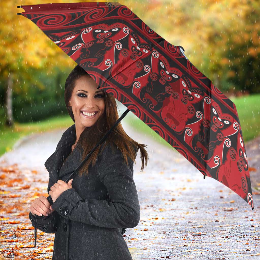 Funny Kiwi Bird Xmas Tree Umbrella New Zealand Tribal Christmas Spirit - Polynesian Pride