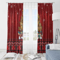 Funny Kiwi Bird Xmas Tree Window Curtain New Zealand Tribal Christmas Spirit - Polynesian Pride