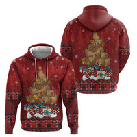 Funny Kiwi Bird Xmas Tree Zip Hoodie New Zealand Tribal Christmas Spirit - Polynesian Pride