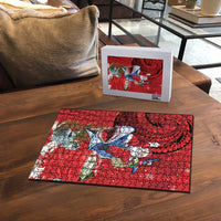 Funny Santa Riding Shark Puzzle Polynesian Tribal Christmas Spirit LT9 - Polynesian Pride