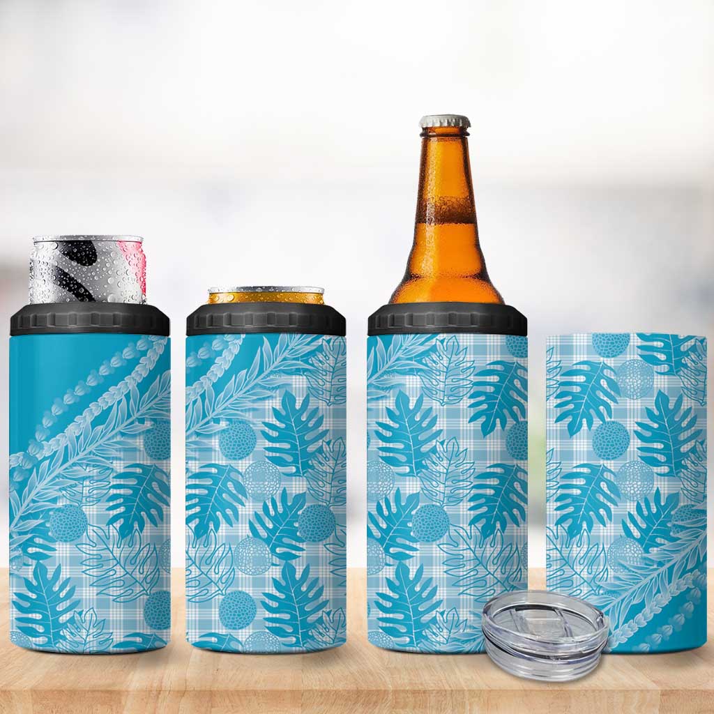 Hawaii Breadfruit Palaka 4 in 1 Can Cooler Tumbler Polu Maile Lei LT9 - Polynesian Pride