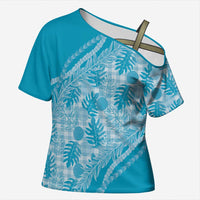 Hawaii Breadfruit Palaka Cross Shoulder Shirt Polu Maile Lei - Polynesian Pride