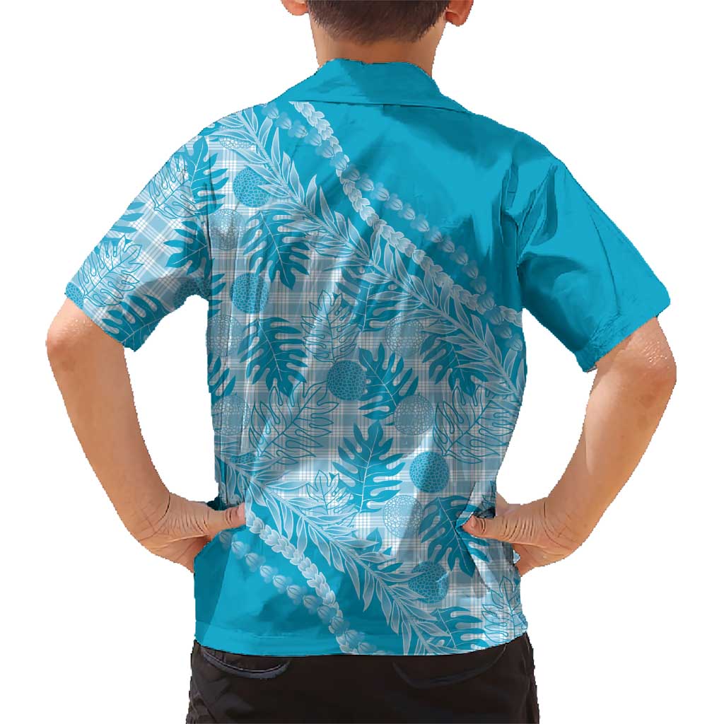 Hawaii Breadfruit Palaka Family Matching Puletasi and Hawaiian Shirt Polu Maile Lei - Polynesian Pride
