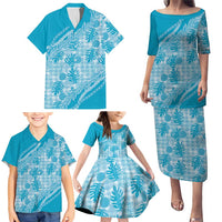 Hawaii Breadfruit Palaka Family Matching Puletasi and Hawaiian Shirt Polu Maile Lei - Polynesian Pride