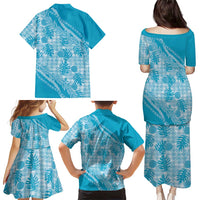 Hawaii Breadfruit Palaka Family Matching Puletasi and Hawaiian Shirt Polu Maile Lei - Polynesian Pride