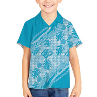Hawaii Breadfruit Palaka Family Matching Puletasi and Hawaiian Shirt Polu Maile Lei - Polynesian Pride