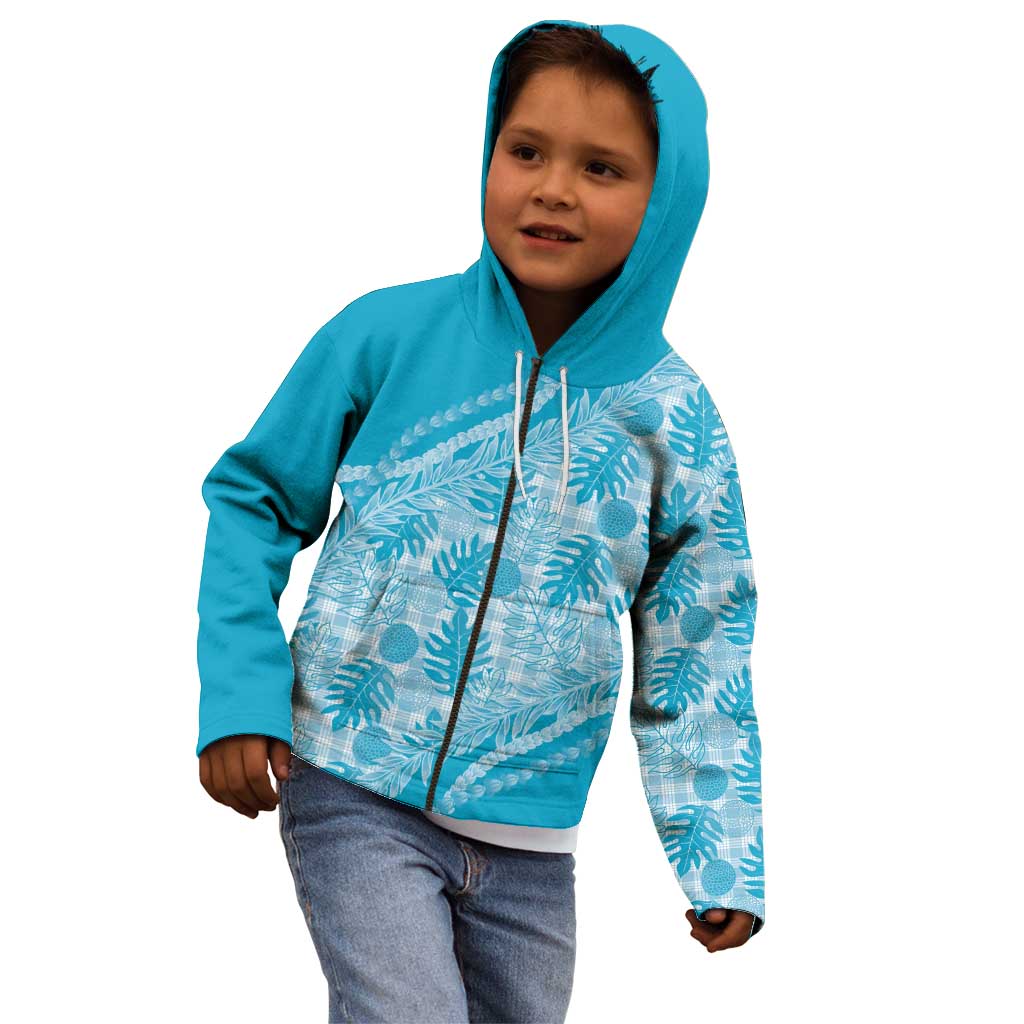 Hawaii Breadfruit Palaka Kid Hoodie Polu Maile Lei - Polynesian Pride