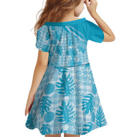 Hawaii Breadfruit Palaka Kid Short Sleeve Dress Polu Maile Lei - Polynesian Pride