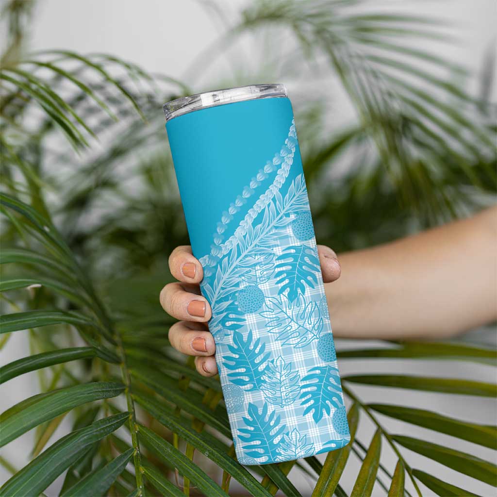 Hawaii Breadfruit Palaka Skinny Tumbler Polu Maile Lei - Polynesian Pride